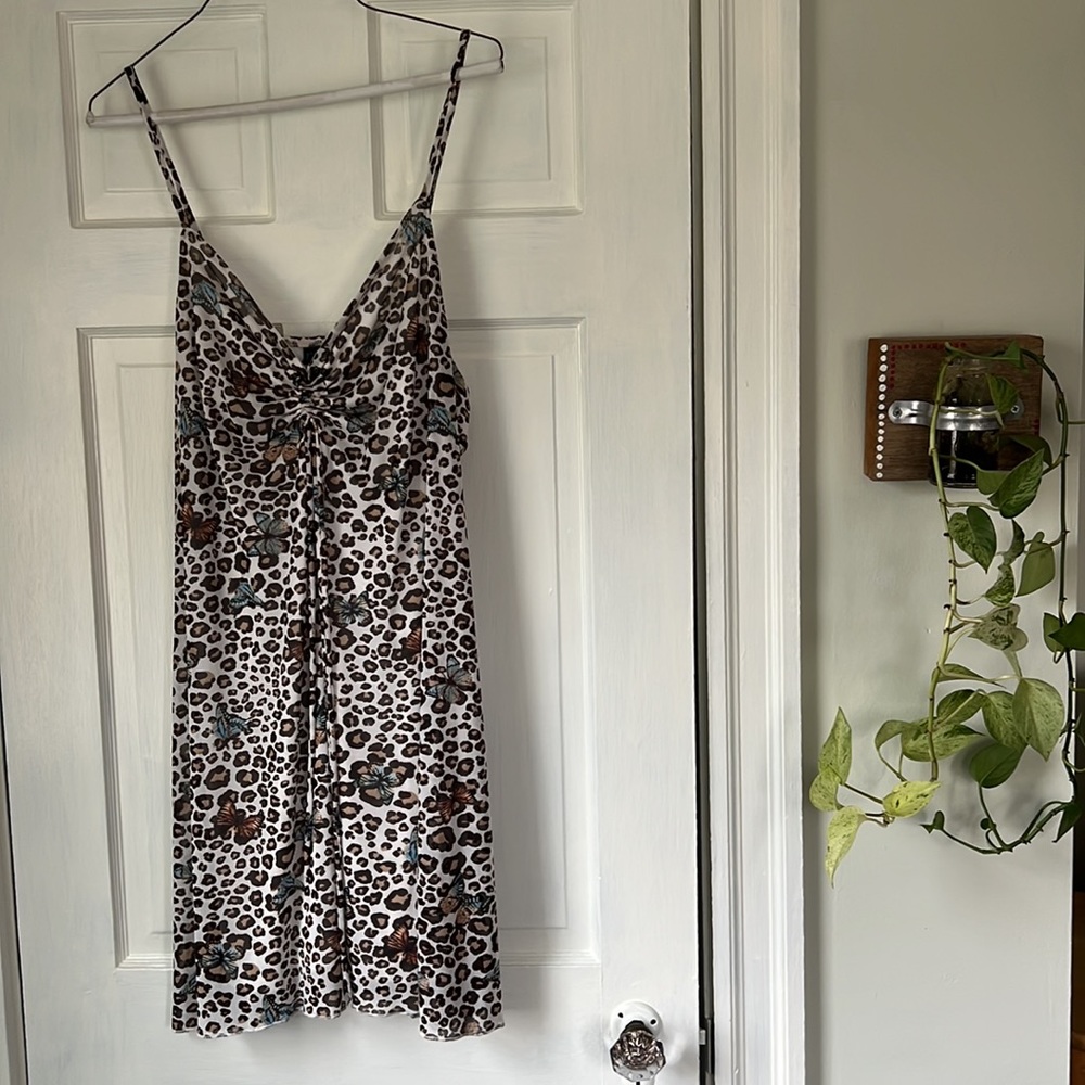 Rue21 Leopard Print w/ butterflies slip dress size 2x